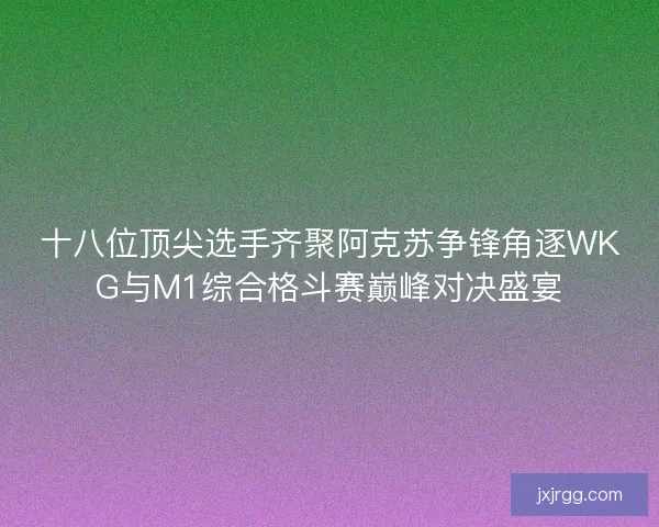 十八位顶尖选手齐聚阿克苏争锋角逐WKG与M1综合格斗赛巅峰对决盛宴